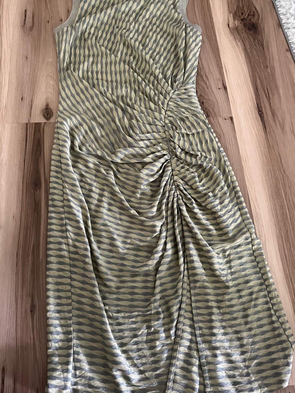 Ramy Brook New York Grey Green Wavy Dress Small
